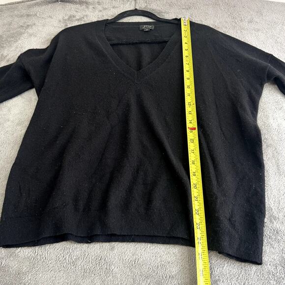 J Crew Women's XS Black 100% Cashmere V-neck Sweater Old Money - Picture 8 of 9